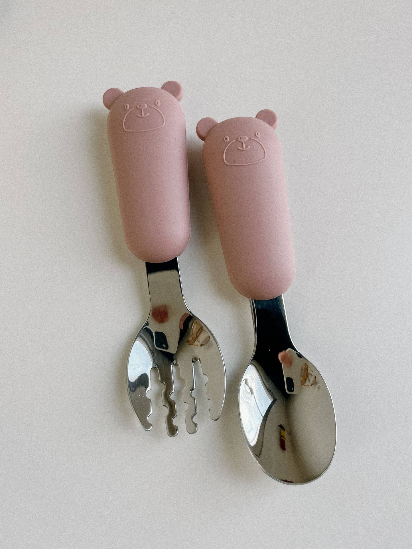 Silicone Fork and Spoon Set: Lilac