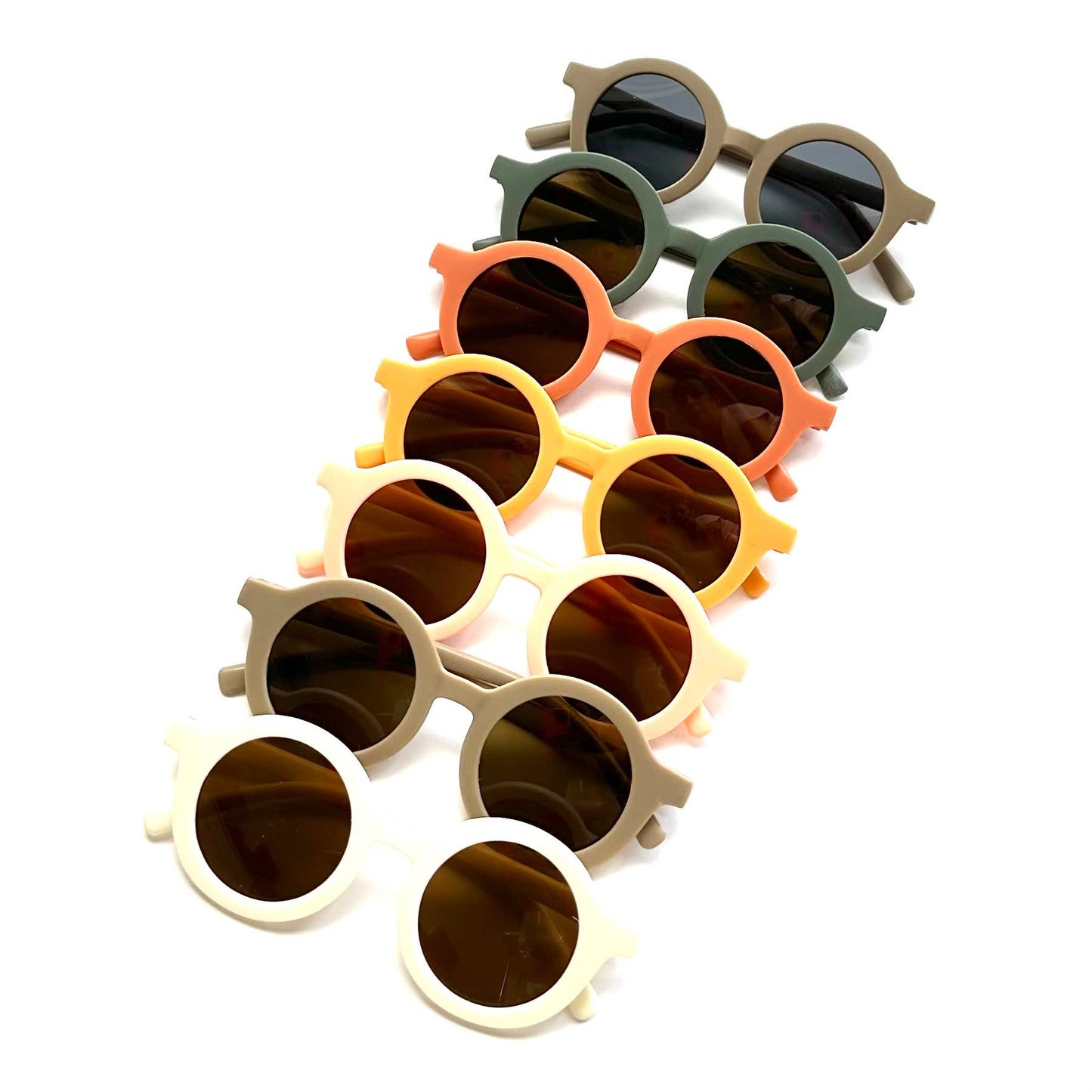 Retro Round Kids Sunglasses Matt Finish: Sage