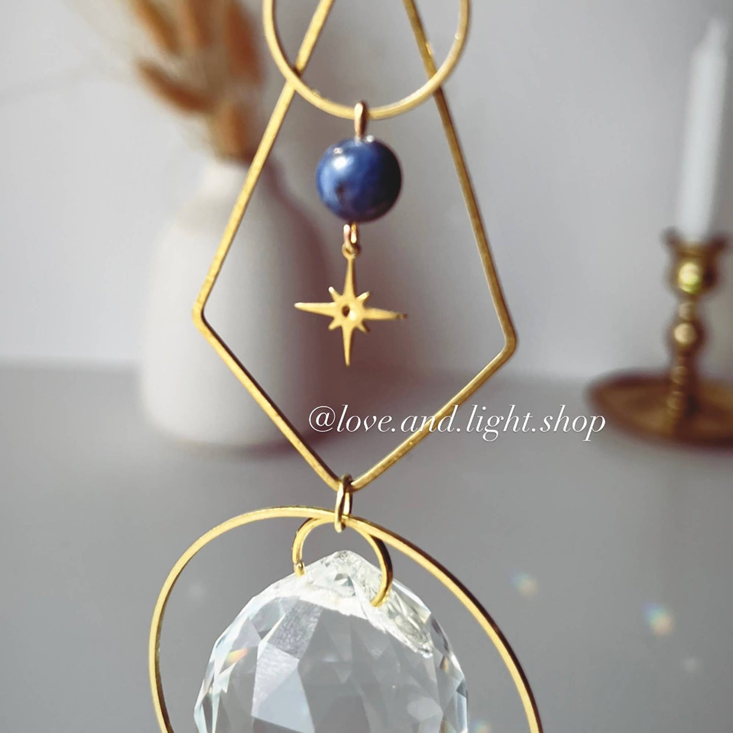 VESPER Celestial Suncatcher + Sodalite Crystal Beads