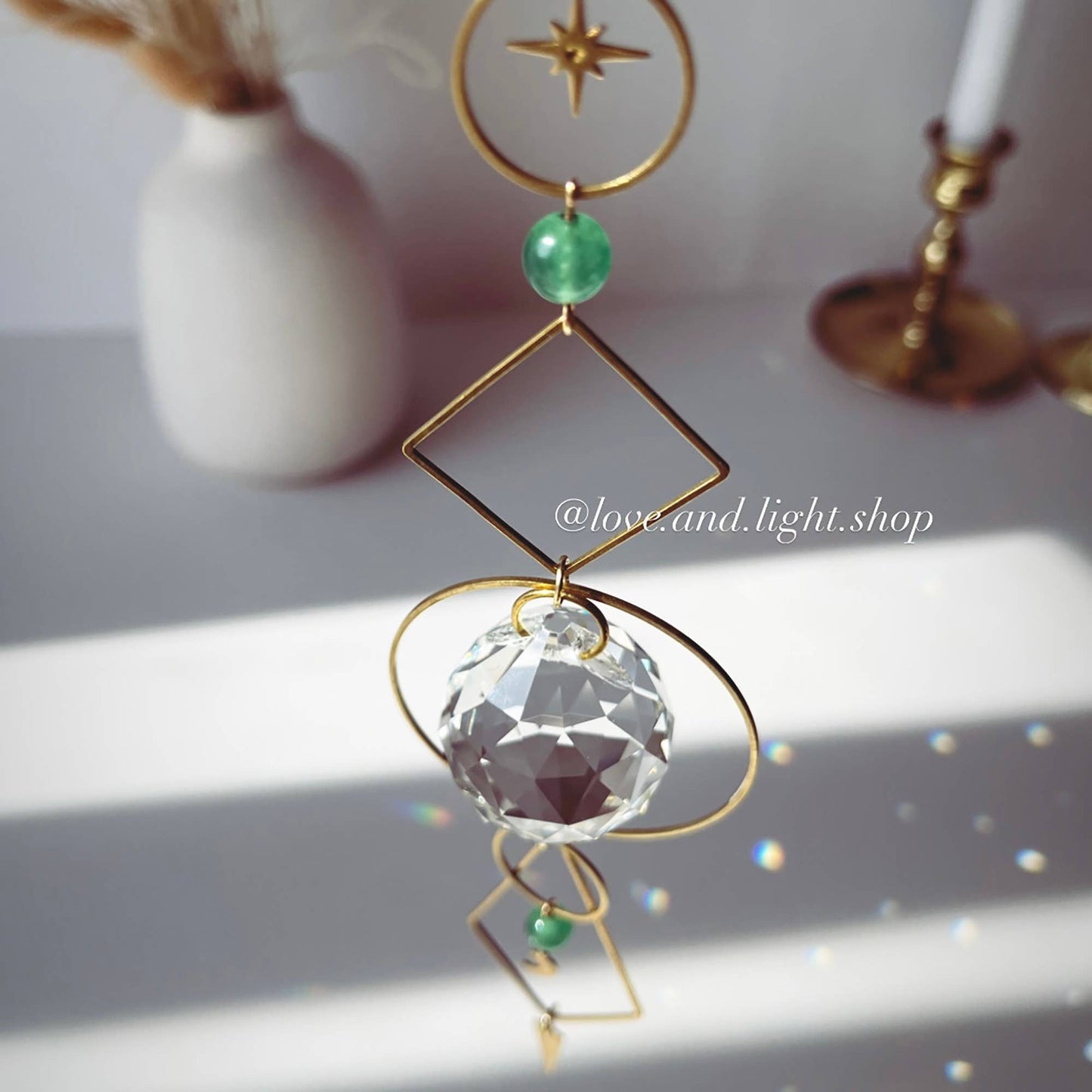 PHOEBE Celestial suncatcher + aventurine beads