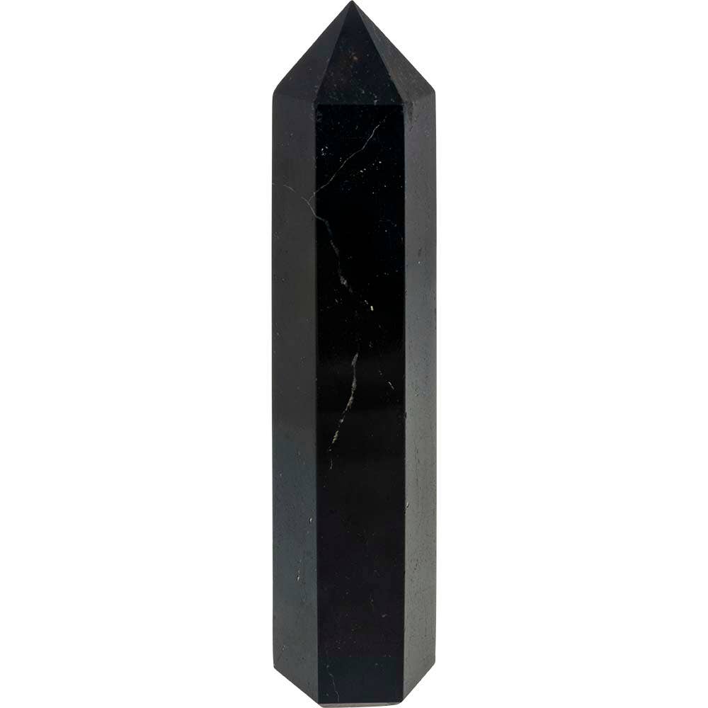 Black Tourmaline - Polished Faceted Obelisk (3"- 4"H.)