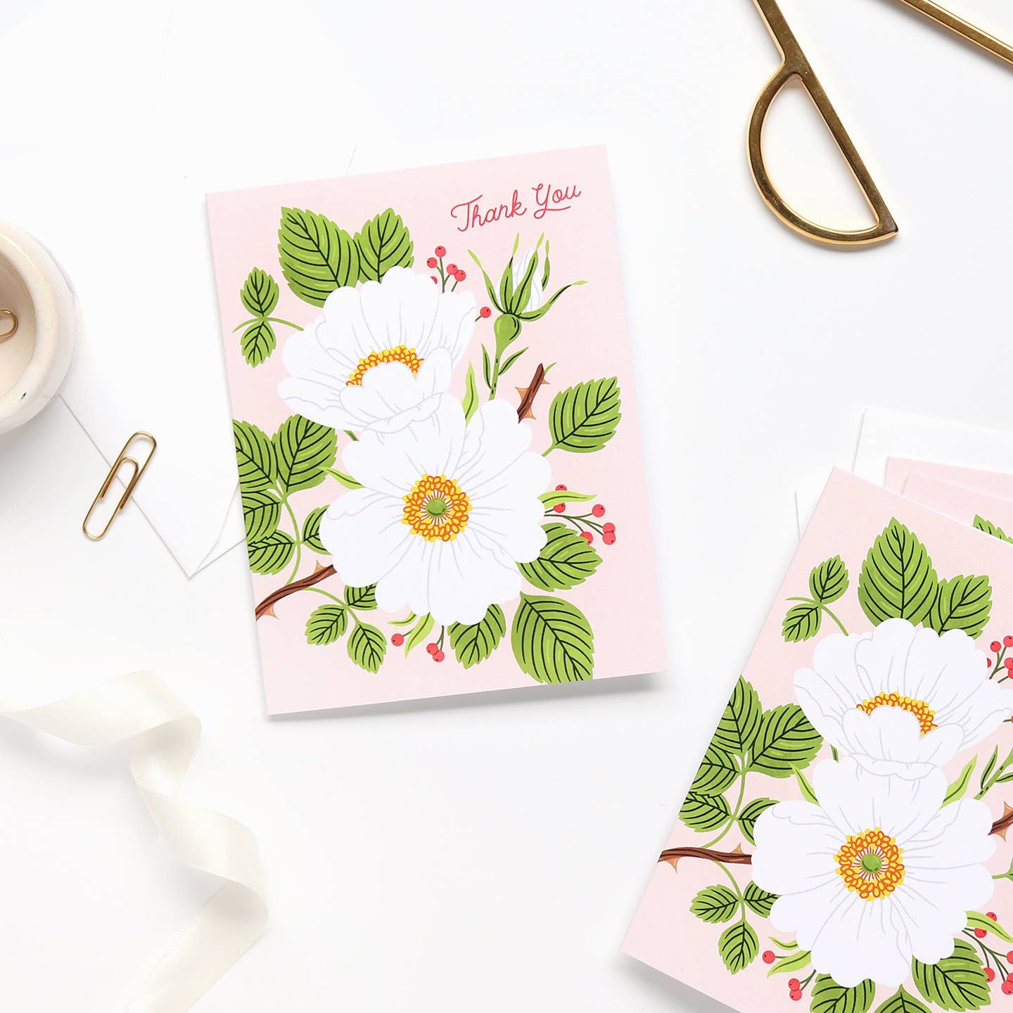 Garden Rose Thank You Card