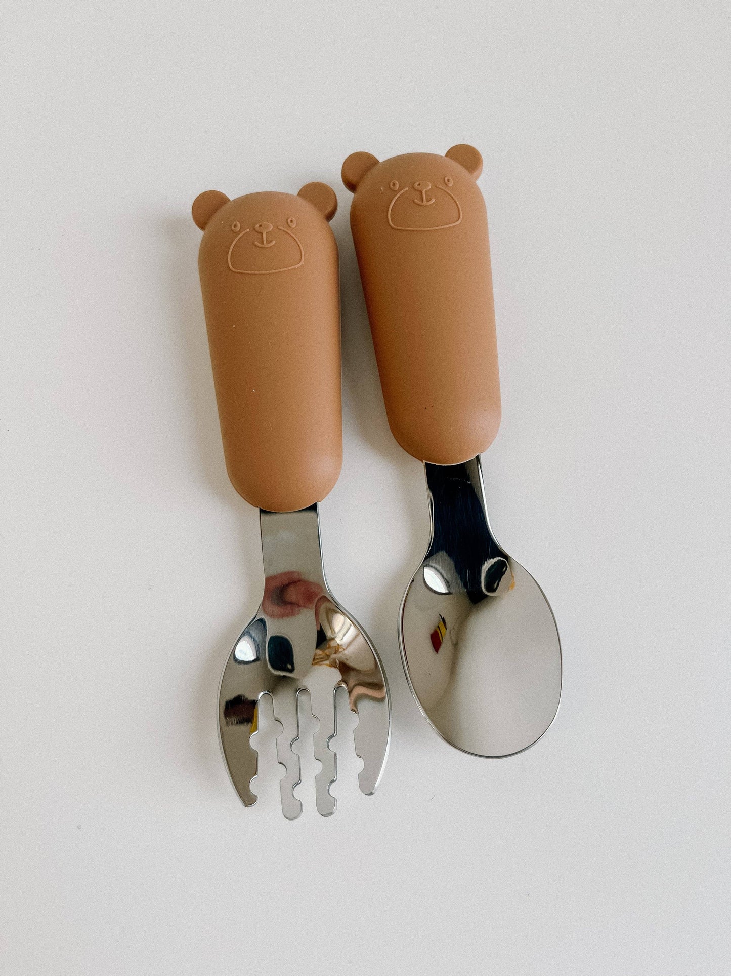 Silicone Fork and Spoon Set: Grizzly