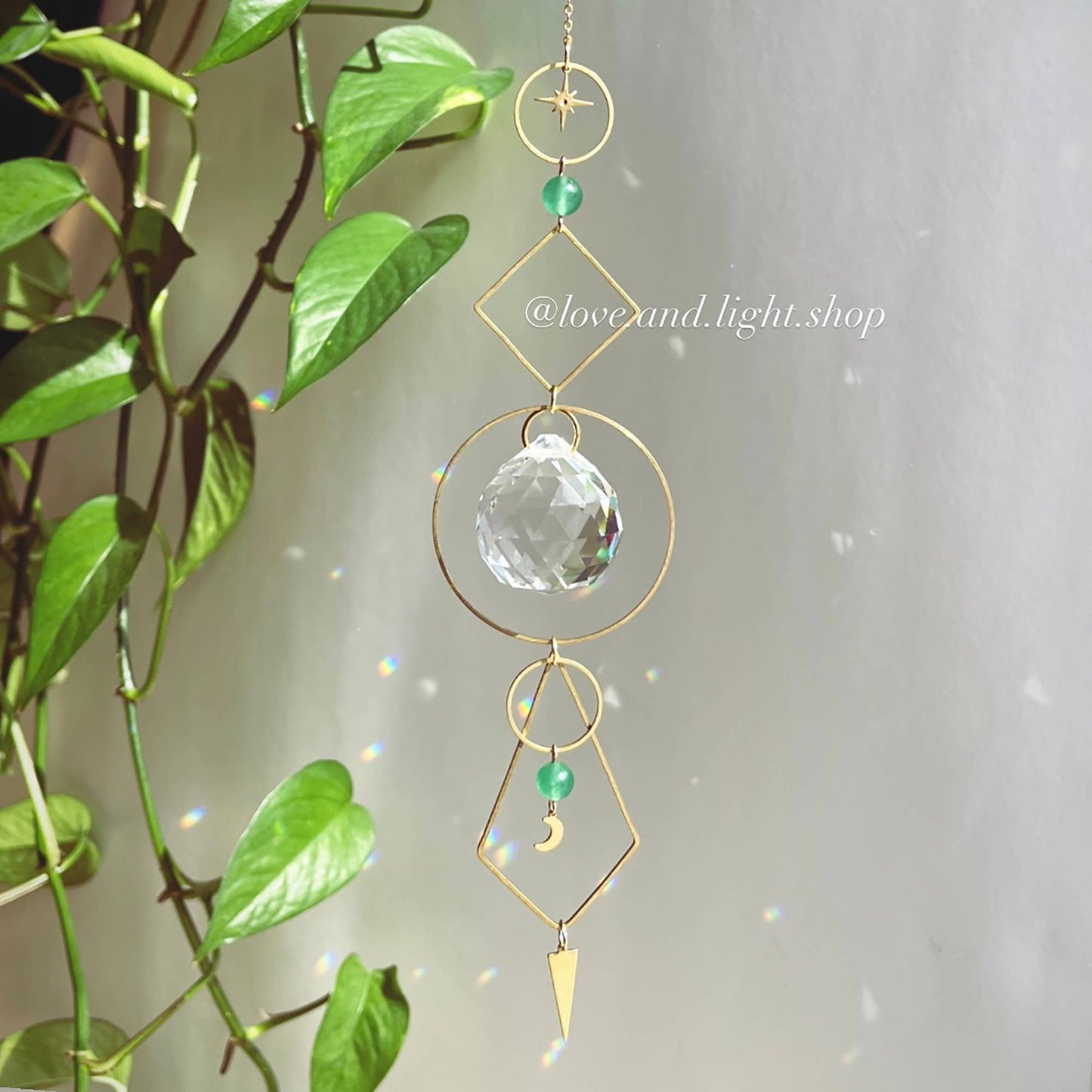 PHOEBE Celestial suncatcher + aventurine beads