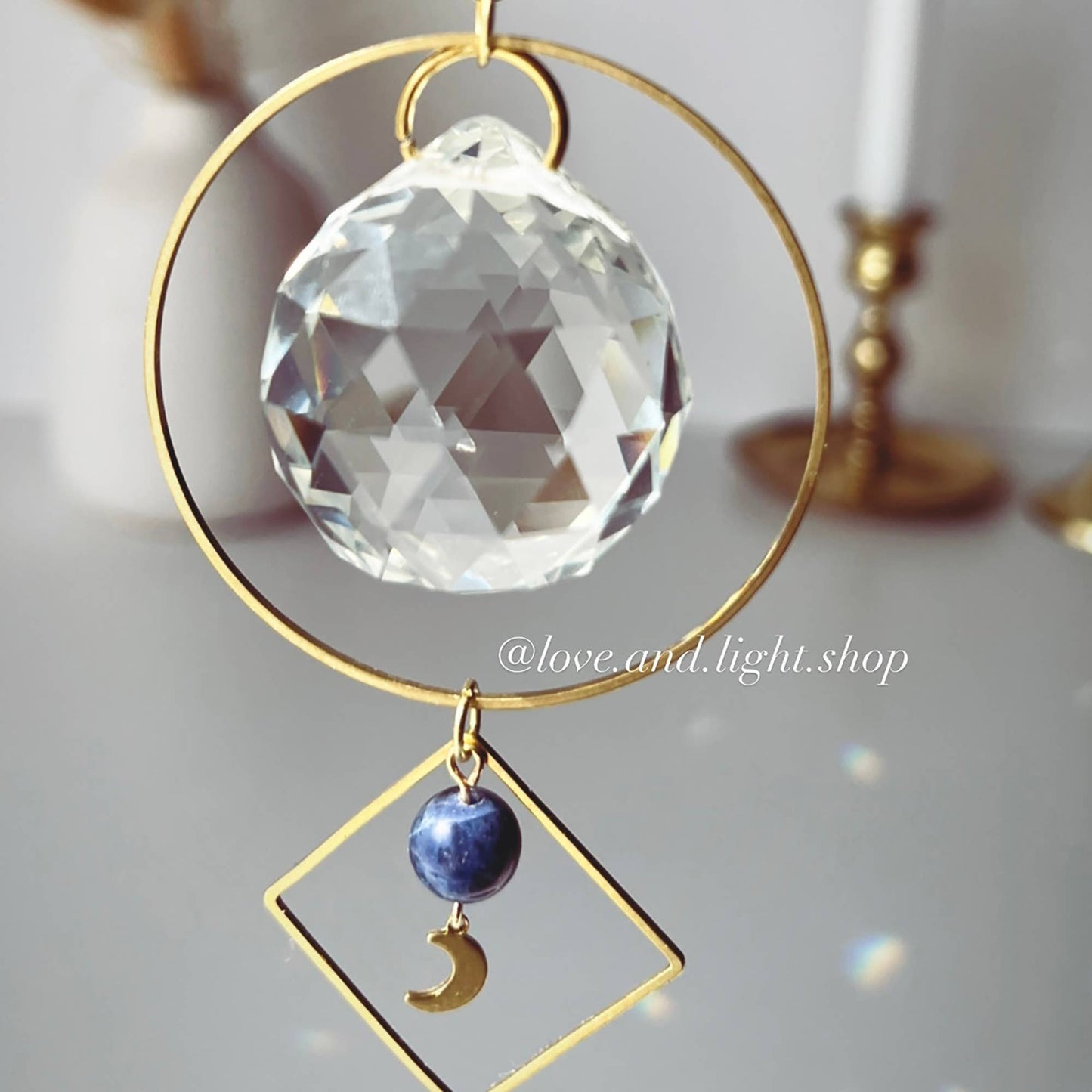 VESPER Celestial Suncatcher + Sodalite Crystal Beads