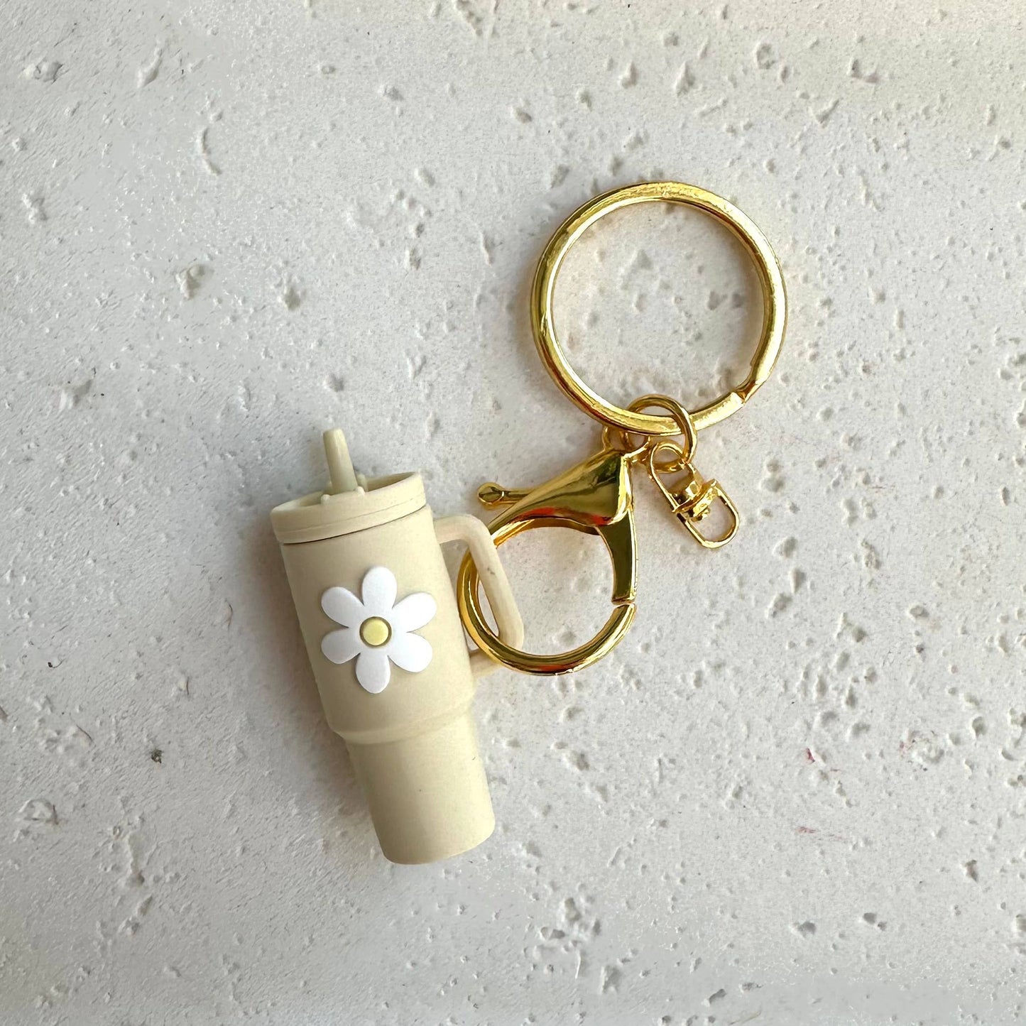 Mini Tumbler Keychain - Cream