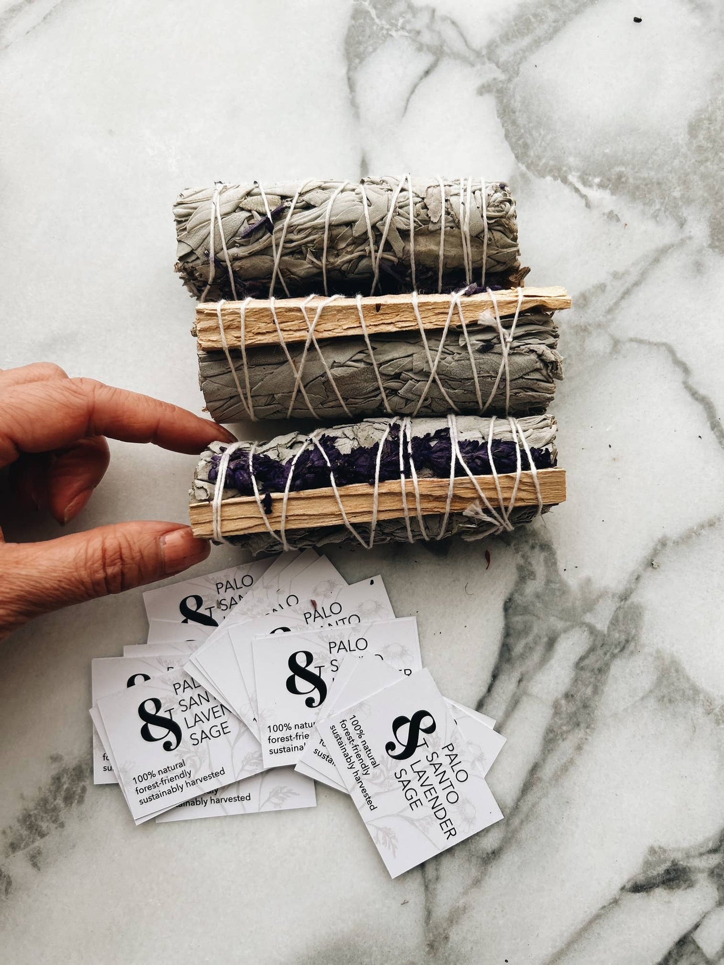 Forest-friendly Palo santo, Lavender and White Sage smudge