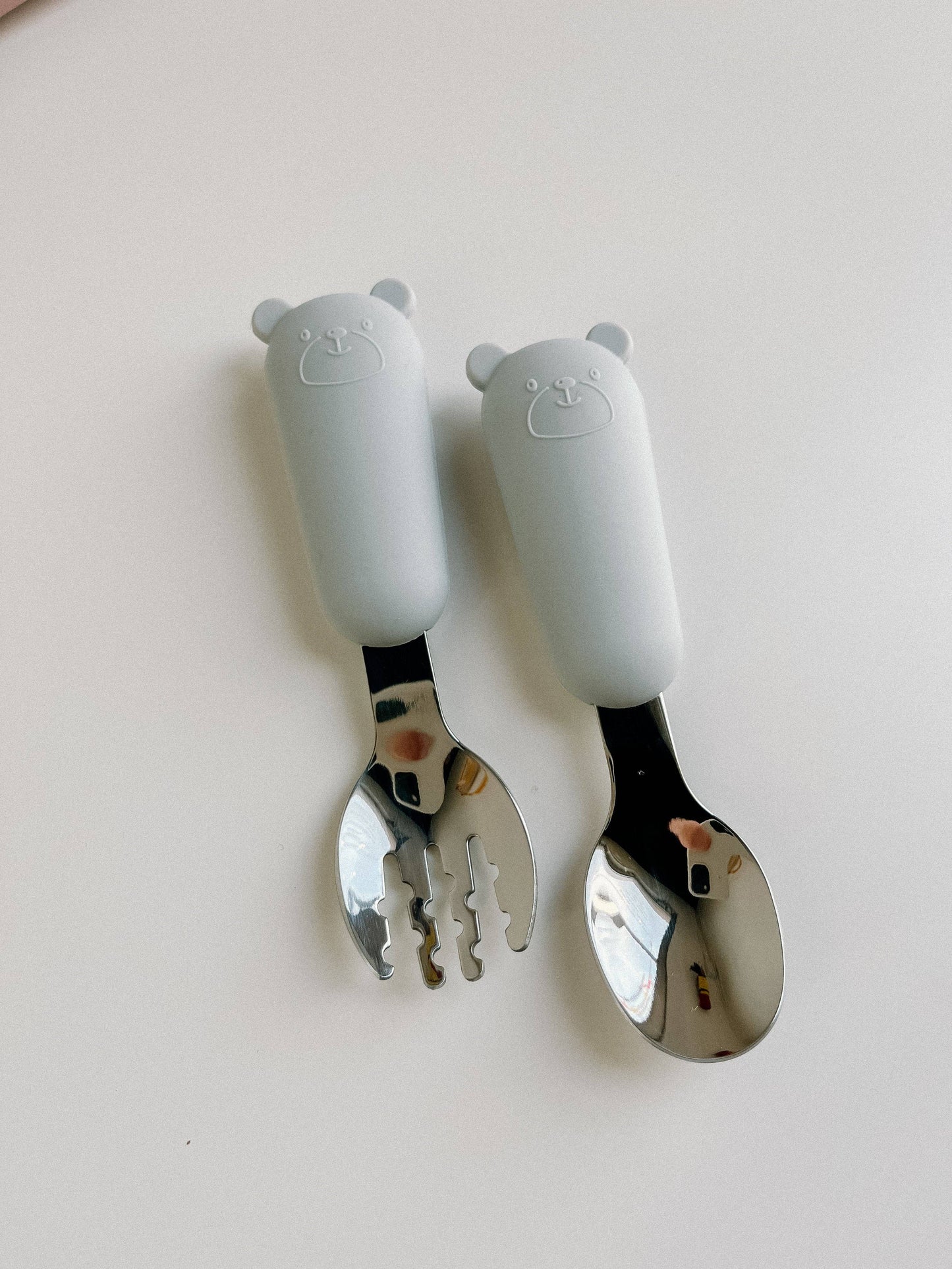 Silicone Fork and Spoon Set: Lilac