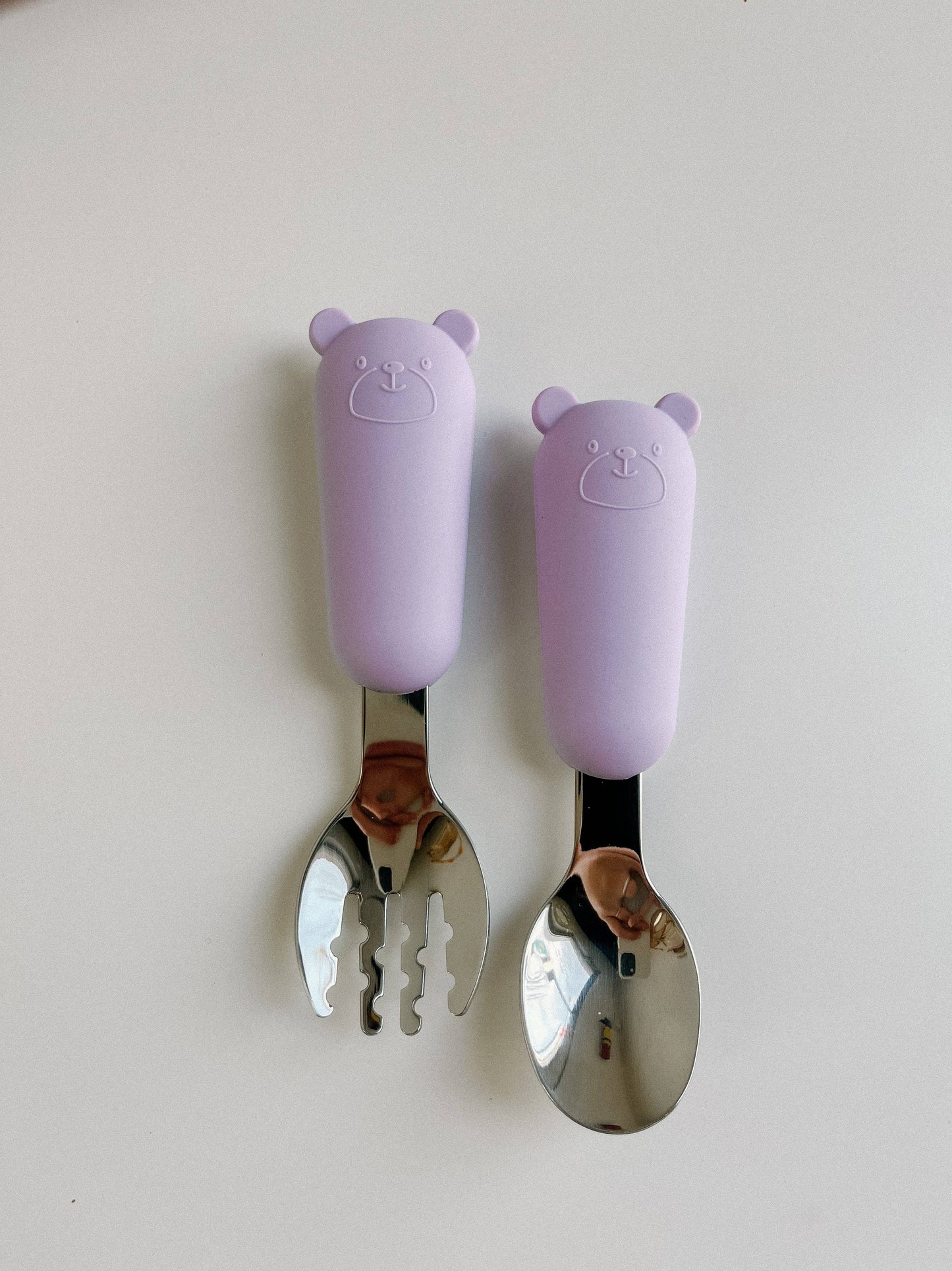 Silicone Fork and Spoon Set: Spruce