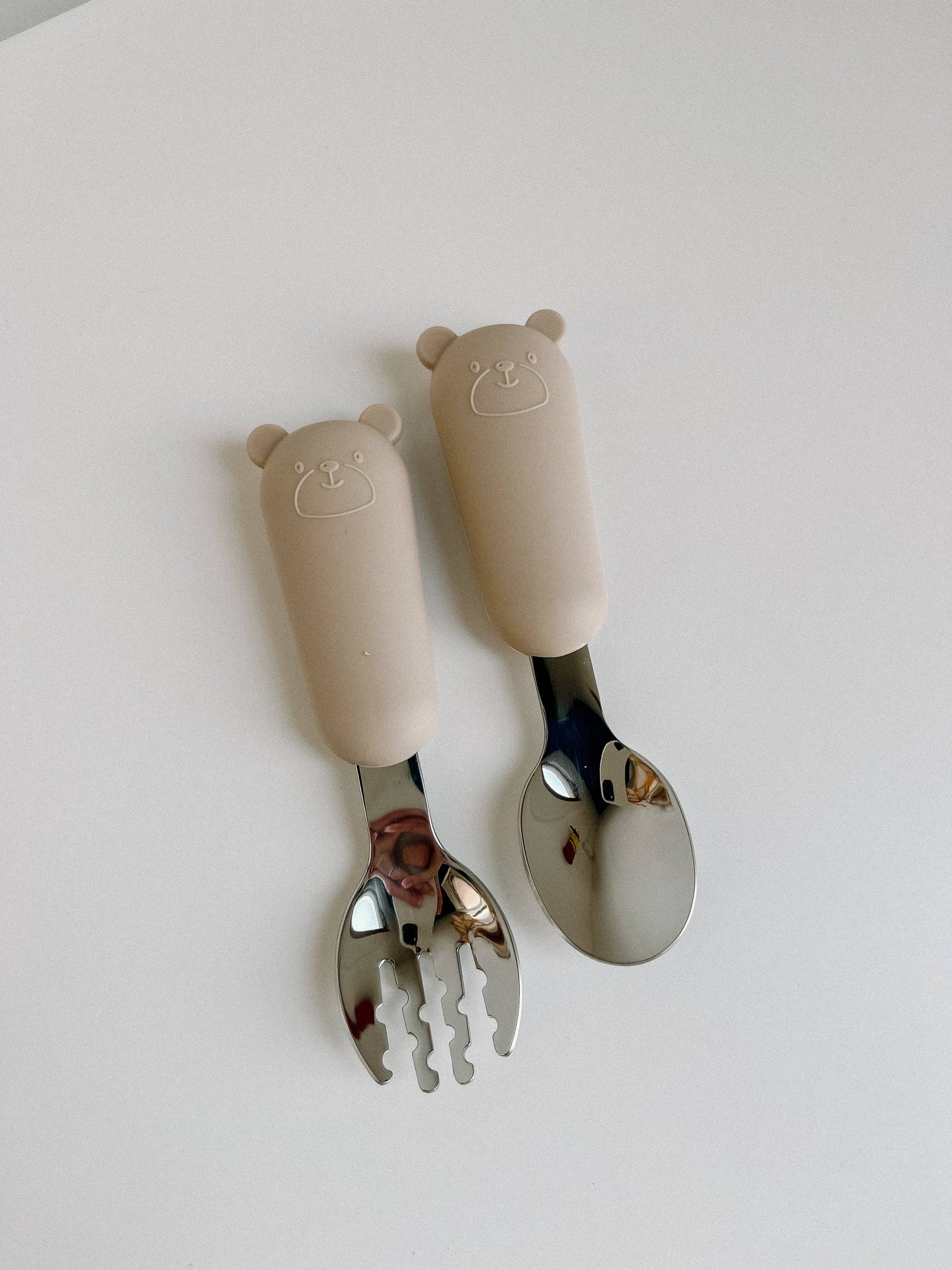 Silicone Fork and Spoon Set: Grizzly