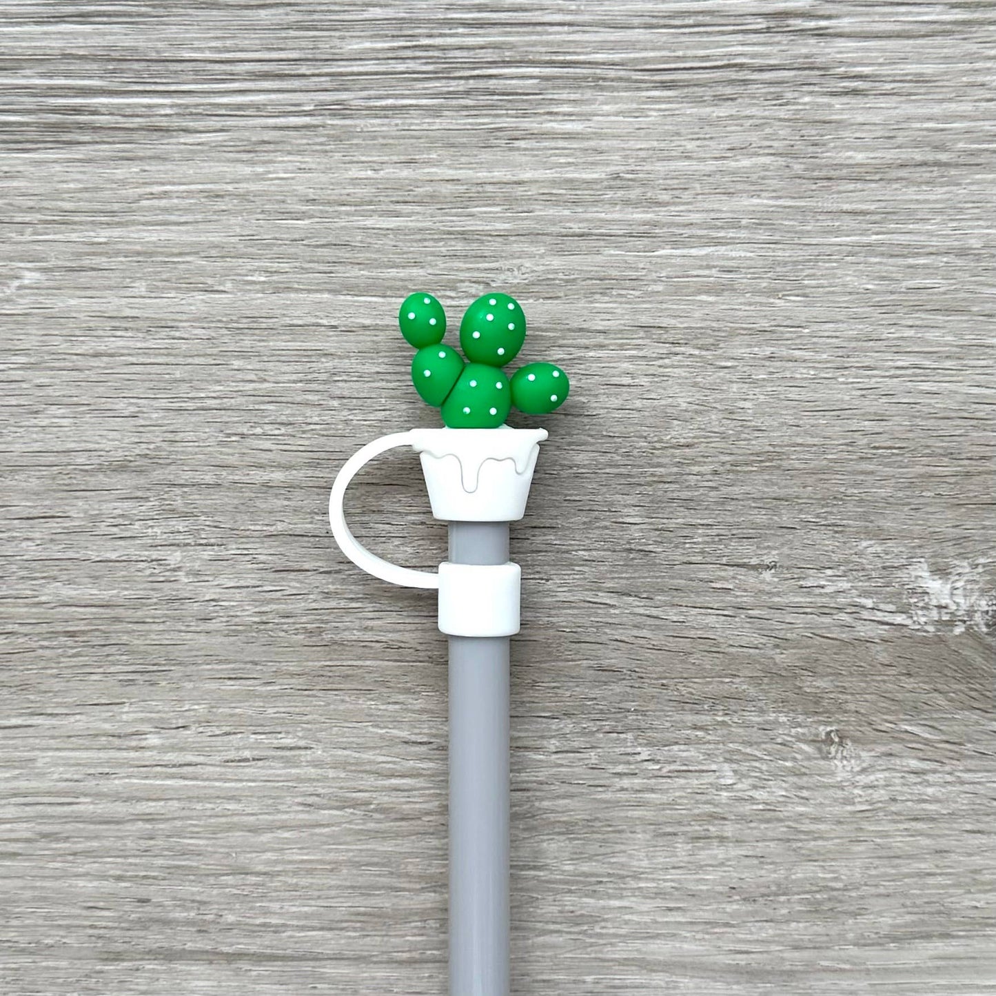 Green Cactus Straw Cover - 10mm