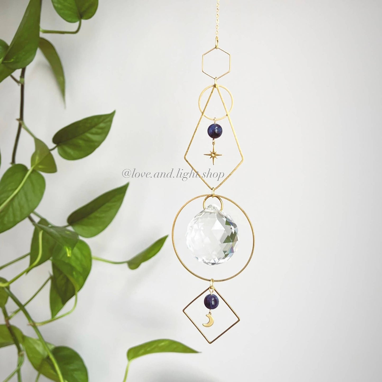 VESPER Celestial Suncatcher + Sodalite Crystal Beads