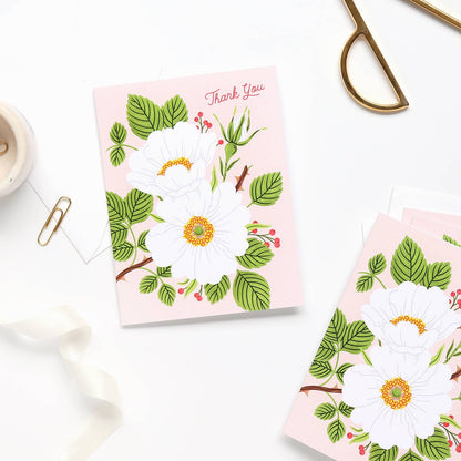 Garden Rose Thank You Card