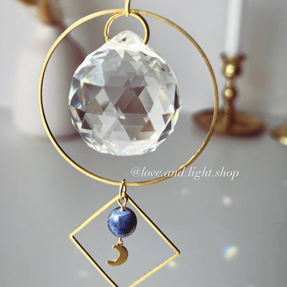VESPER Celestial Suncatcher + Sodalite Crystal Beads