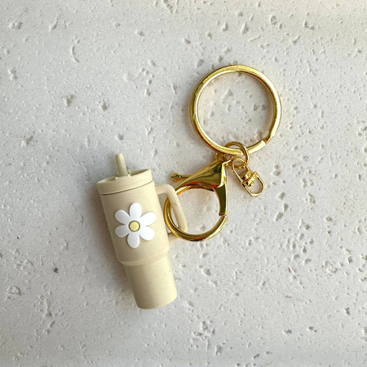 Mini Tumbler Keychain - Cream