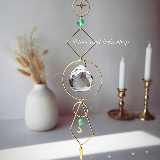 PHOEBE Celestial suncatcher + aventurine beads