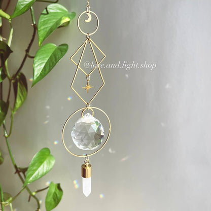 ATRIA Celestial Suncatcher + Clear Quartz Crystal