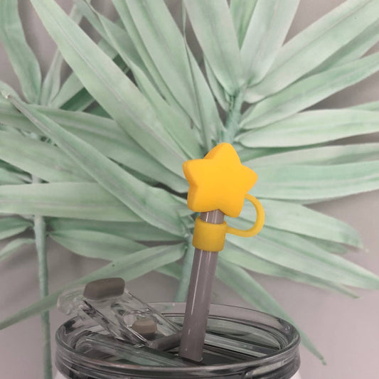 Yellow Star Straw Cover - 10mm